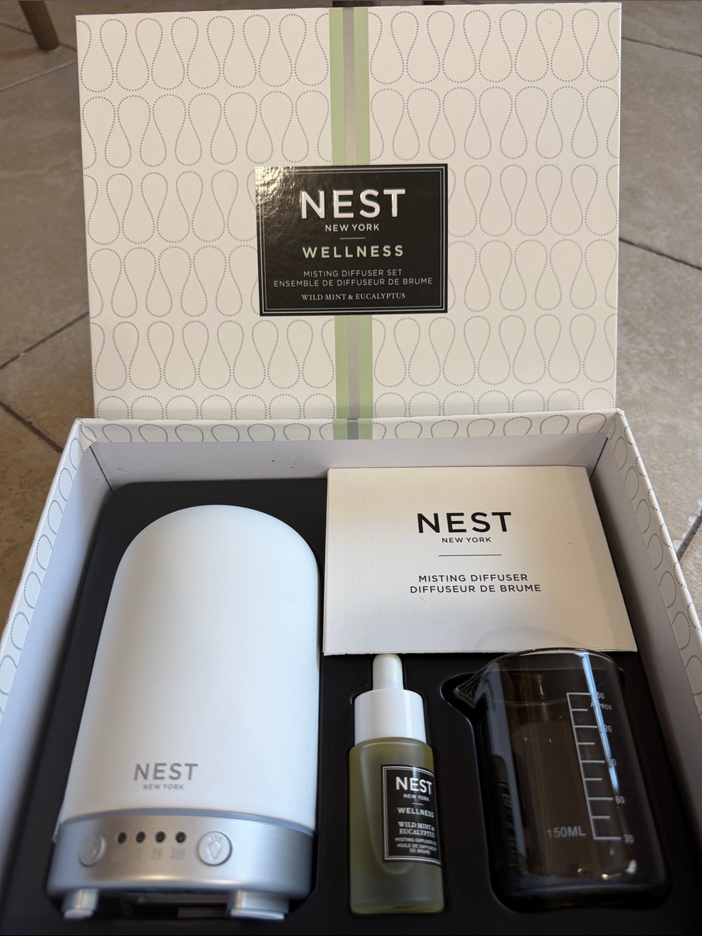NEST Fragrances Wellness Misting Diffuser Set - White & Mint